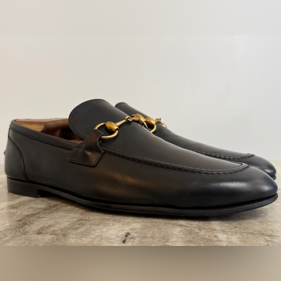 GUCCI Jordaan Horsebit Black Leather Loafer 8 / 8.5 US 1953 Moccasin $1100 - Picture 2 of 11